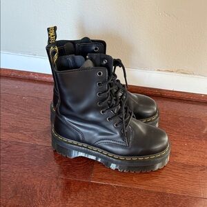 Dr. Martens Black Jadon Leather Platform Boots